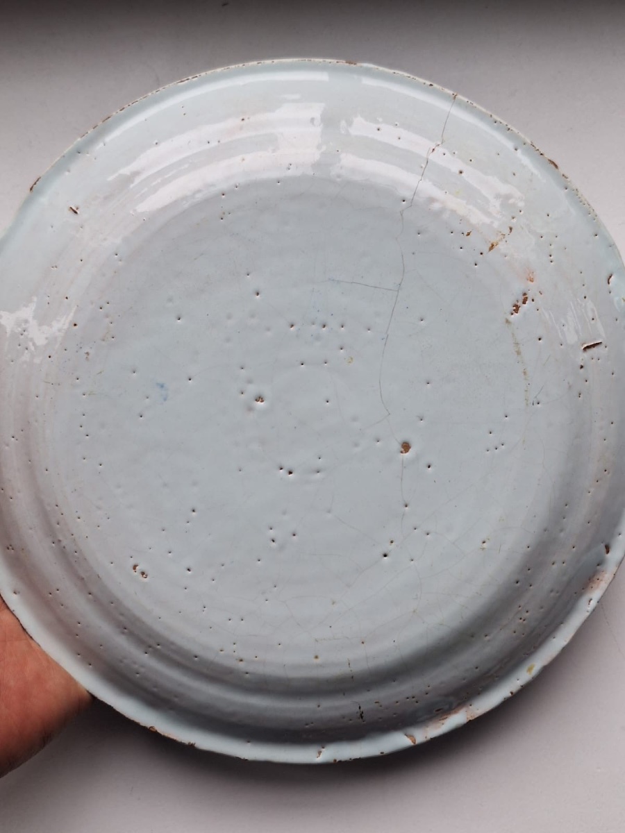 Antique Plate, 18th Century, Rouen, France-photo-4