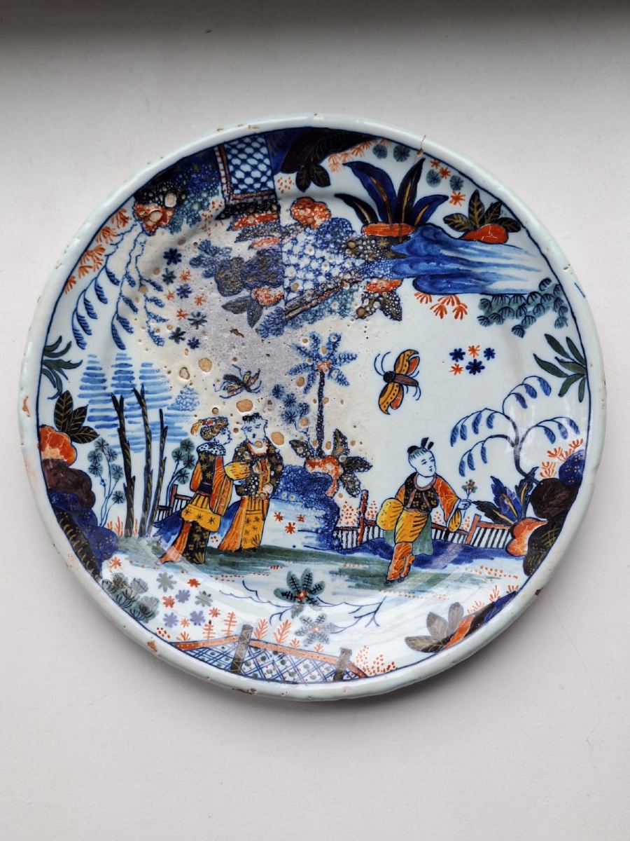 Antique Plate, 18th Century, Rouen, France