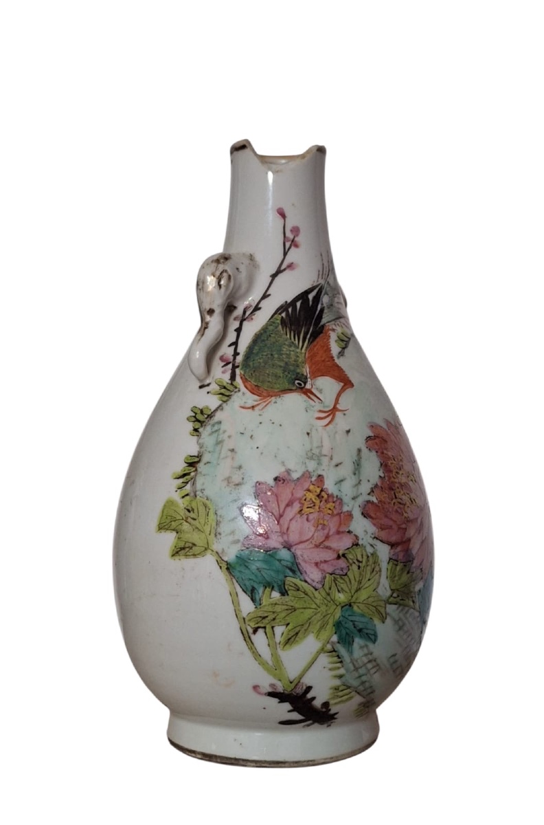 Vase chinois à anses en forme d'éléphant, Qianjiang Cai-photo-2