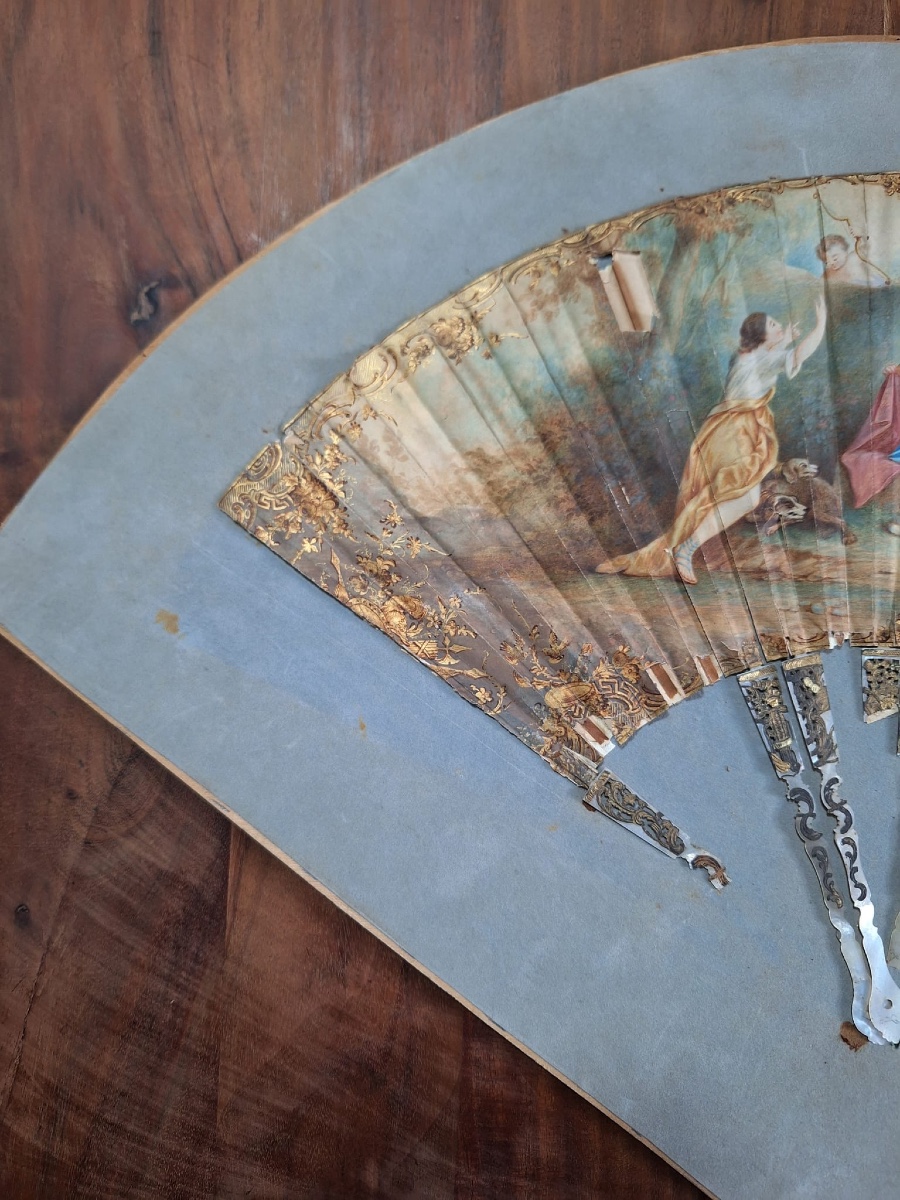 Éventail ancien, XVIIIe siècle-photo-1