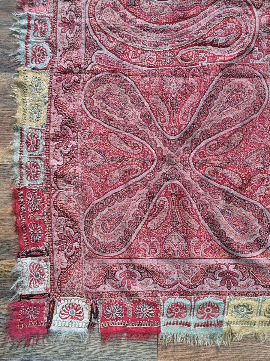 Antique Kashmir Indian Handmade Shawl-photo-2