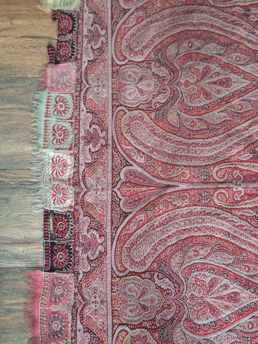 Antique Kashmir Indian Handmade Shawl-photo-4