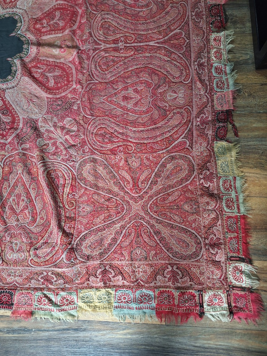 Antique Kashmir Indian Handmade Shawl-photo-6