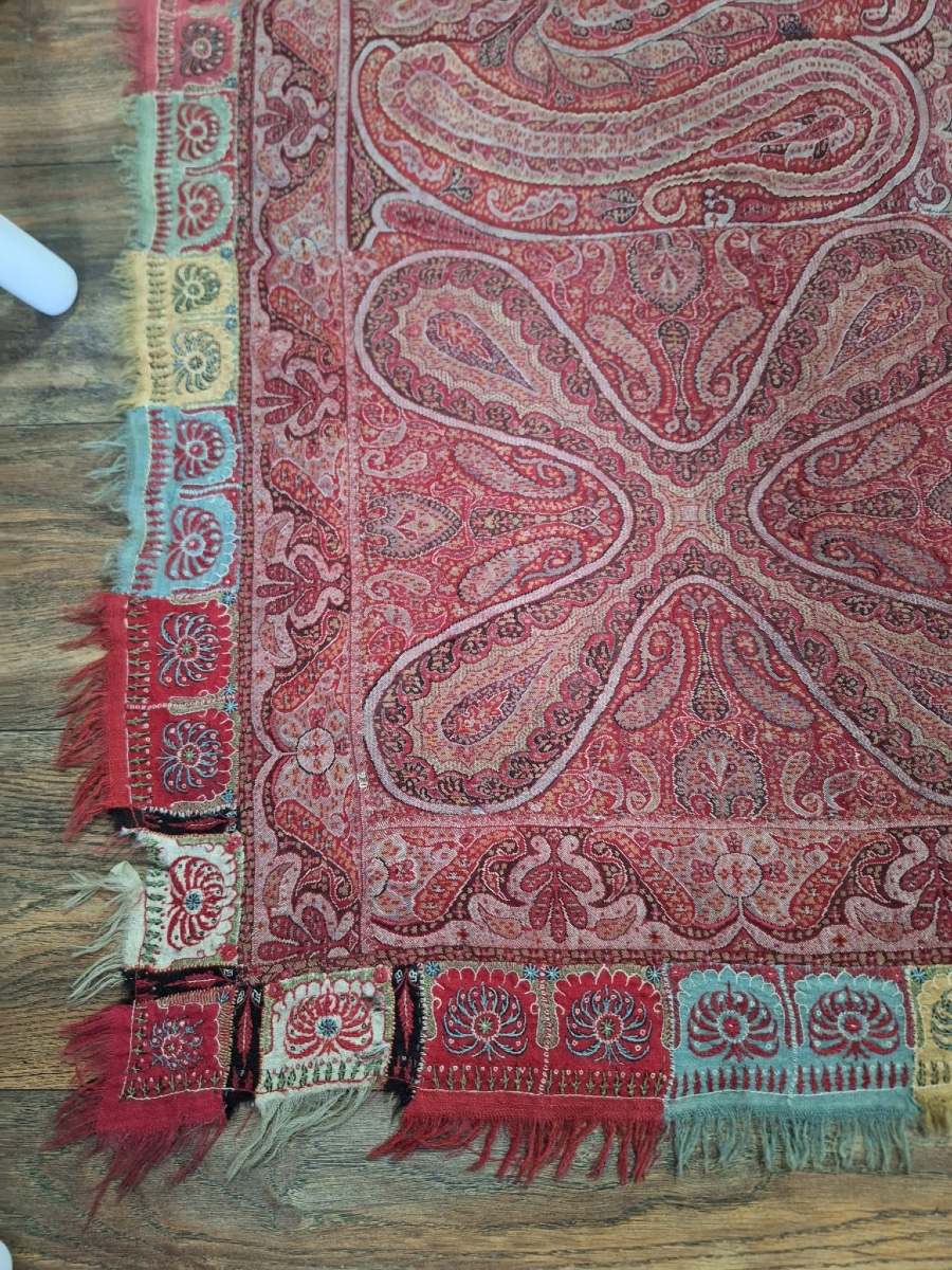 Antique Kashmir Indian Handmade Shawl-photo-8