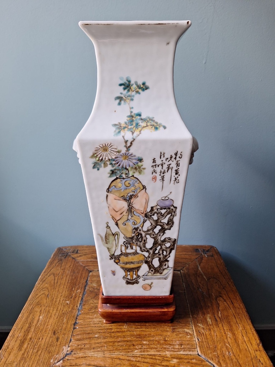 Antique Chinese Qianjiang Cai Vase, 19th-20th Centuries-photo-4
