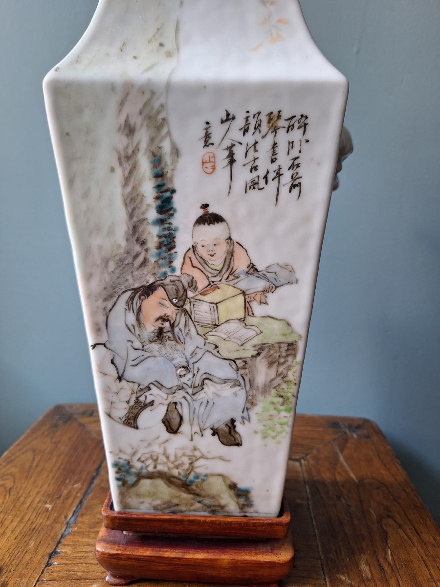 Antique Chinese Qianjiang Cai Vase, 19th-20th Centuries-photo-4