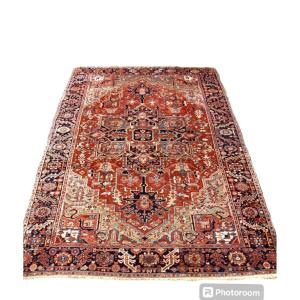 Antique Handmade Heriz Carpet, Iran