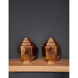 A Pair Of Art Deco Vases By Paul Millet Sèvres, 20th Century