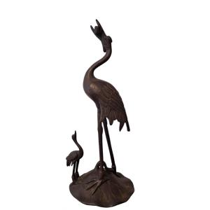 Grue japonaise en bronze, XIXe siècle