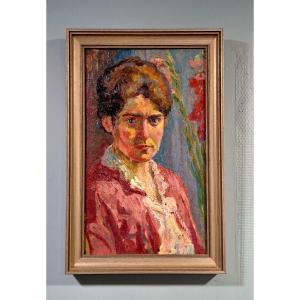 Portrait belge antique par Nestor van Der Buys