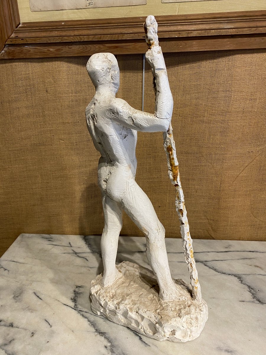 Study Of An Academic Nude In Plaster Académie De La Grande Chaumière, Early 20th Century-photo-2