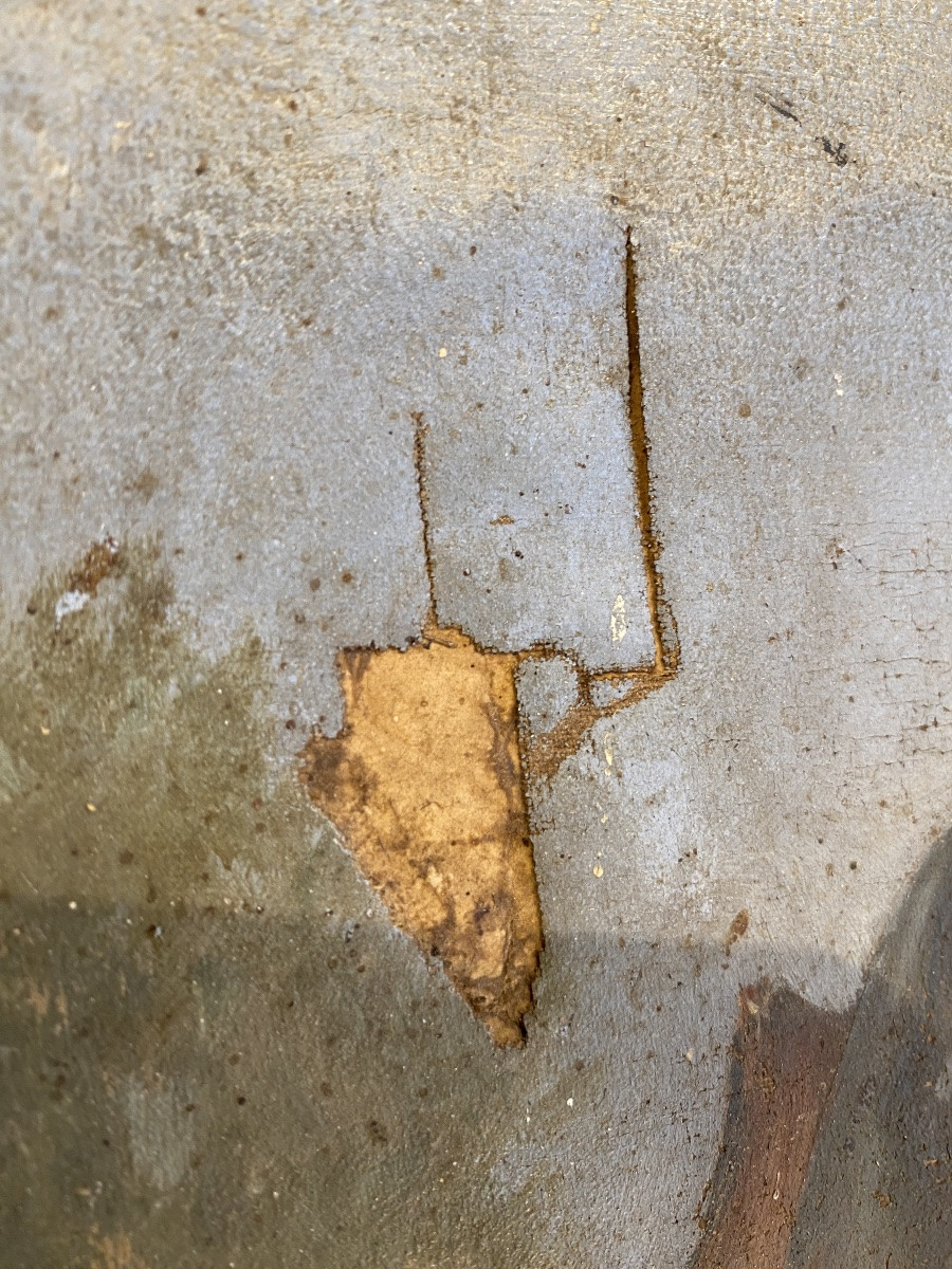 Oil On Canvas Depicting A Gallant Scene-photo-5