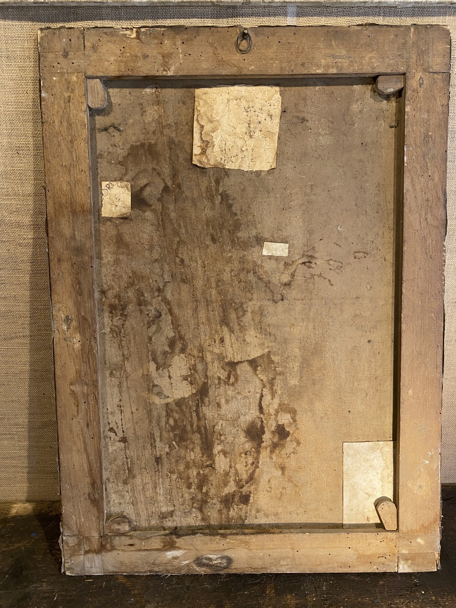 Oil On Canvas Depicting A Gallant Scene-photo-6