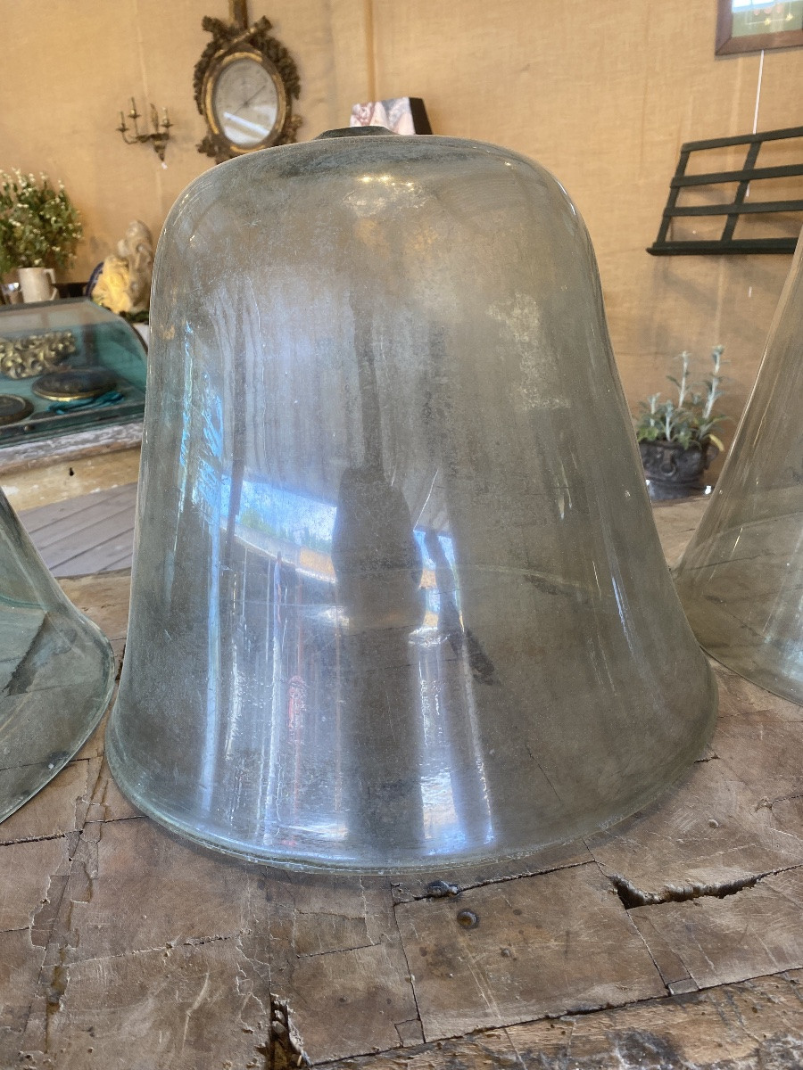 Cloches De Jardin, Cloches De Jardinier, Cloches à Melon En Verre Soufflé XIXè-photo-1