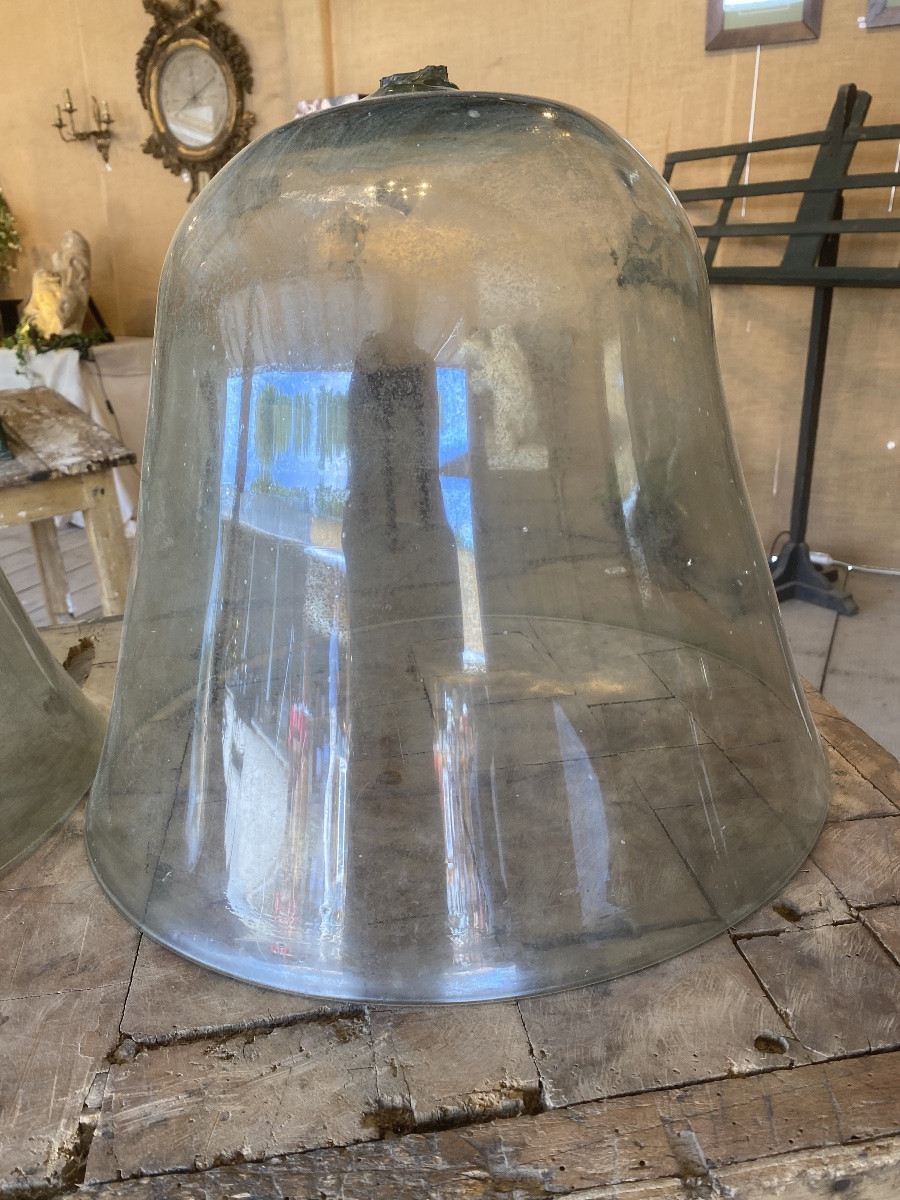 Cloches De Jardin, Cloches De Jardinier, Cloches à Melon En Verre Soufflé XIXè-photo-2