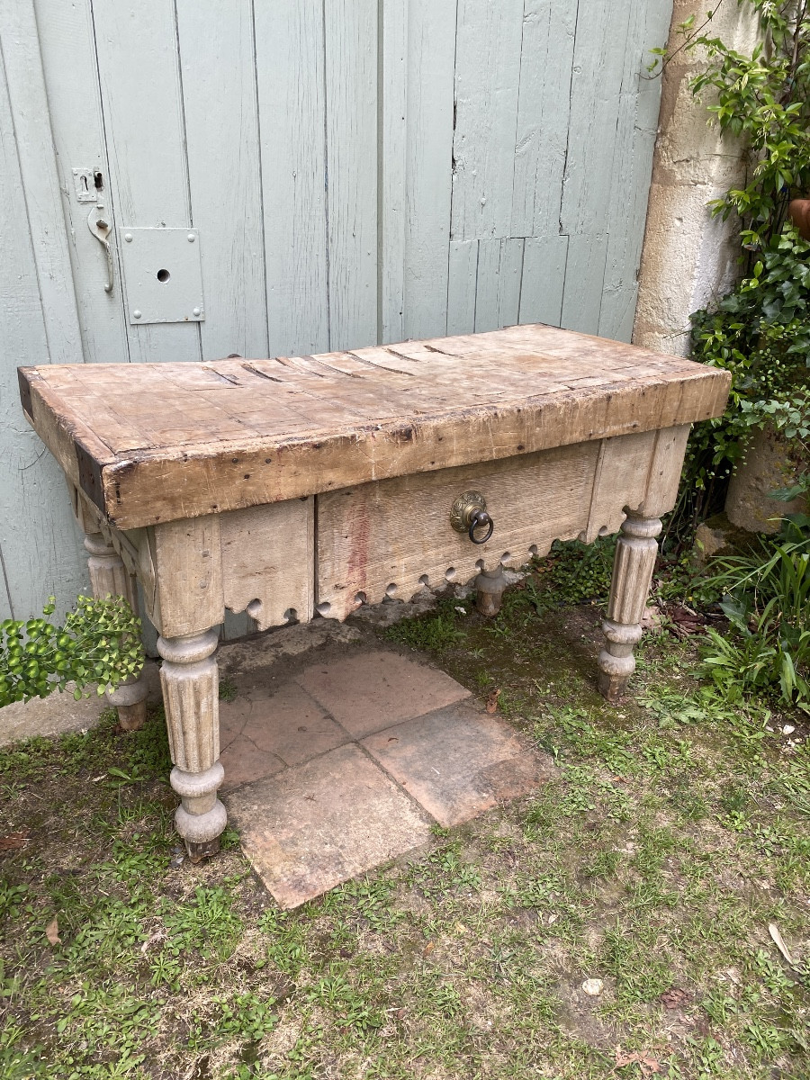 Billot de Boucher / Meuble de Métier début XXème