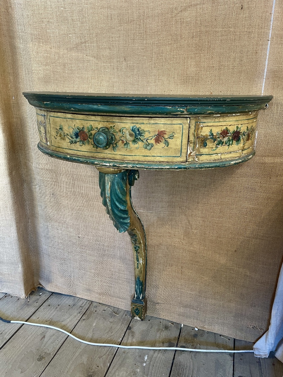Small Wooden Console, Early 20th Century-photo-2