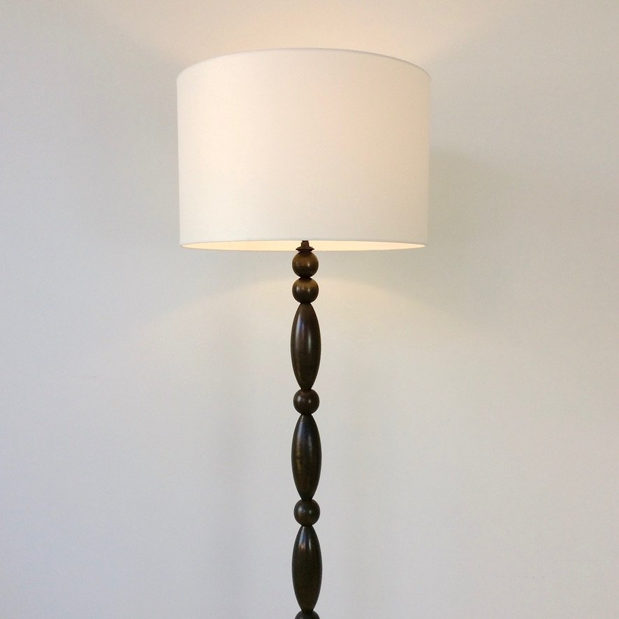 Art Deco Floor Lamp With Bronze Patina, Circa 1940, France.-photo-3