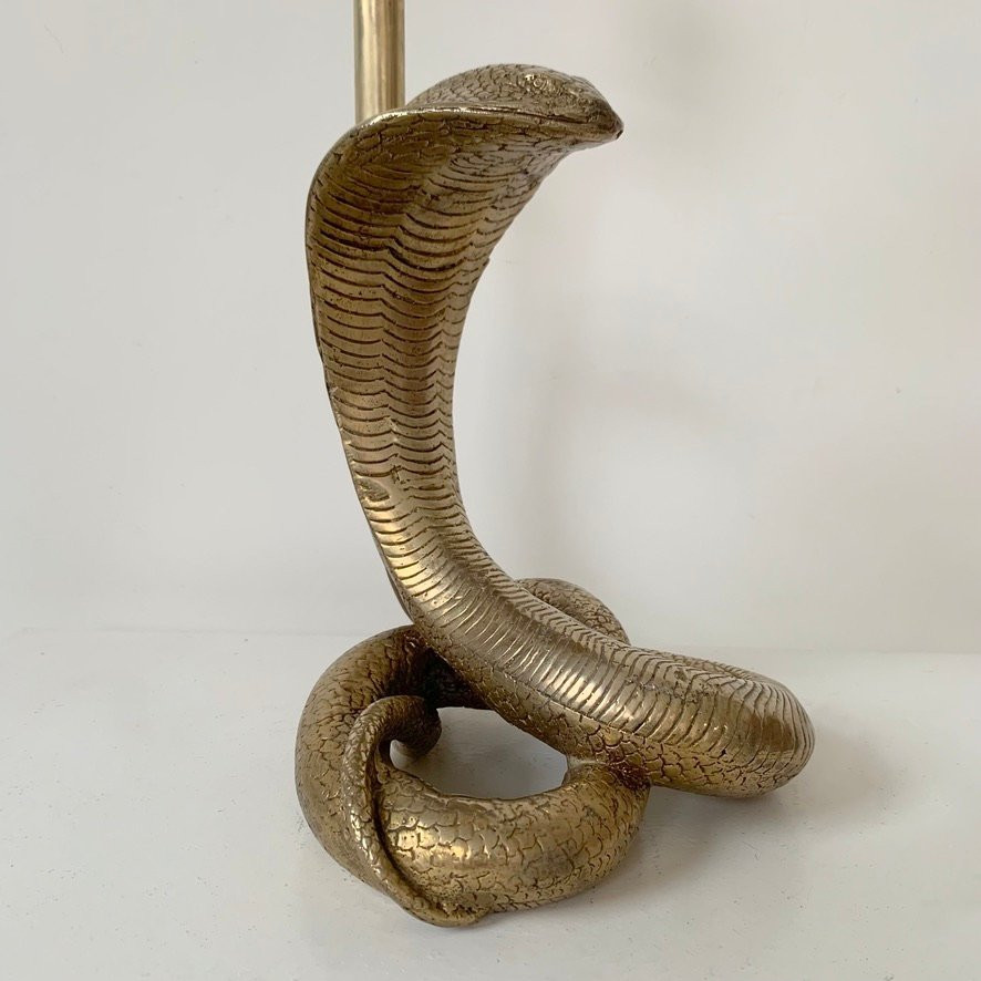 Paire de lampes Cobra en laiton, vers 1970, France-photo-4