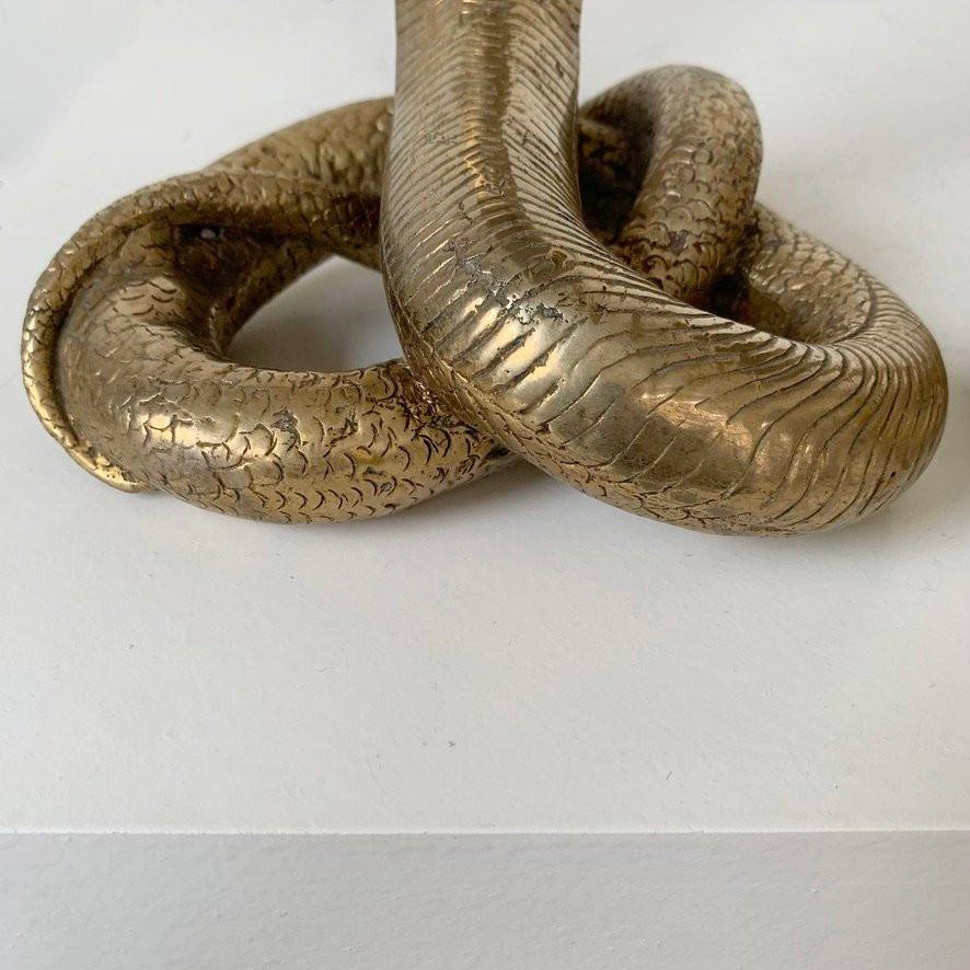 Paire de lampes Cobra en laiton, vers 1970, France-photo-4