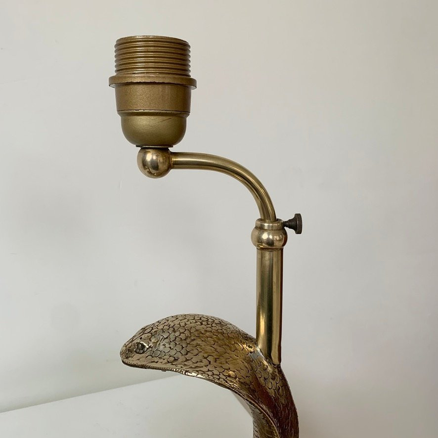 Paire de lampes Cobra en laiton, vers 1970, France-photo-7
