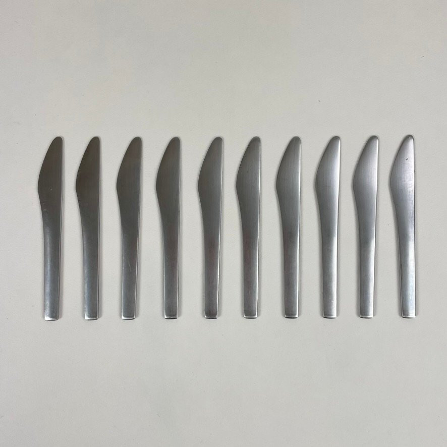 Blue Shark Cutlery Set By Georg Jensen, Circa 1960, Denmark.-photo-4