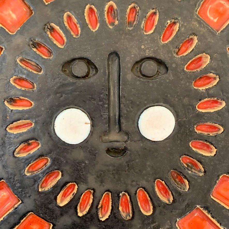 Decorative Ceramic "sun", Circa 1970, France.-photo-1