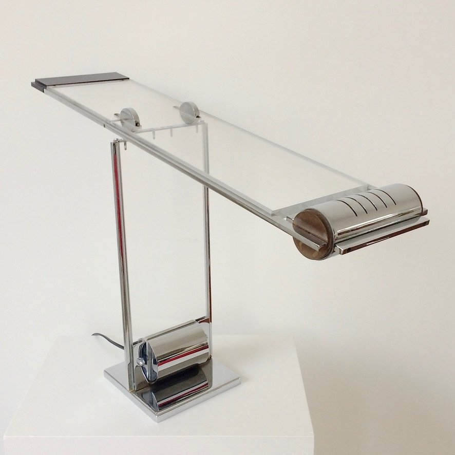 Lampe Oblique Cristal par Yonel Lebovici vers 1979, France-photo-4