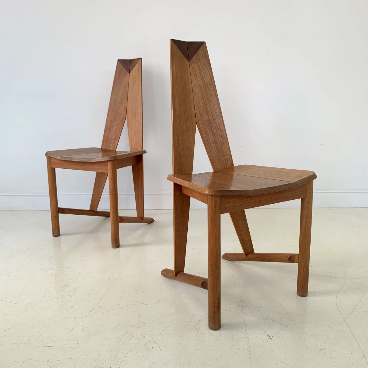 Paire de chaises de salle à manger CIRCA éditées par Seltz, vers 1980, France.-photo-3