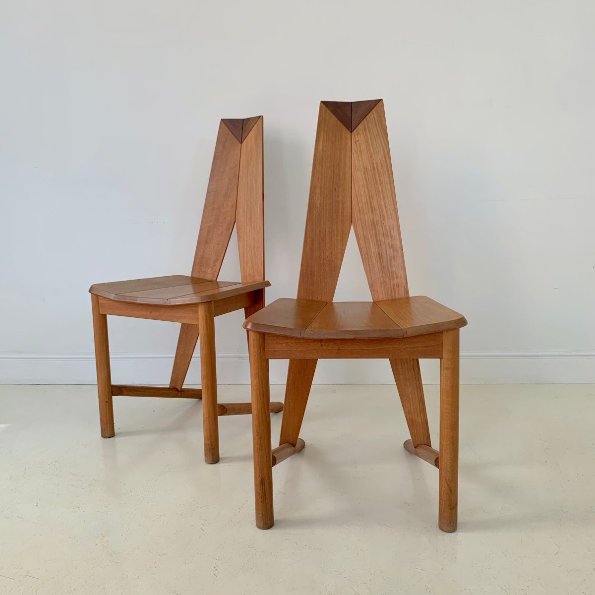 Paire de chaises de salle à manger CIRCA éditées par Seltz, vers 1980, France.-photo-4