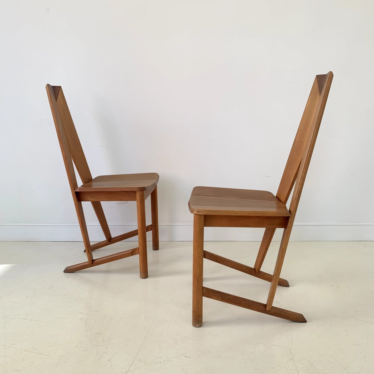 Paire de chaises de salle à manger CIRCA éditées par Seltz, vers 1980, France.-photo-6