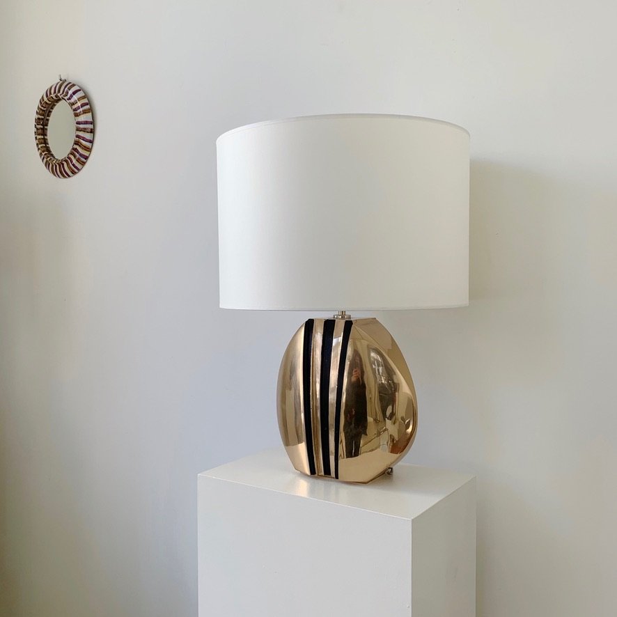 Lampe  en bronze signée Esa Fedrigolli, vers 1970, Italie-photo-2