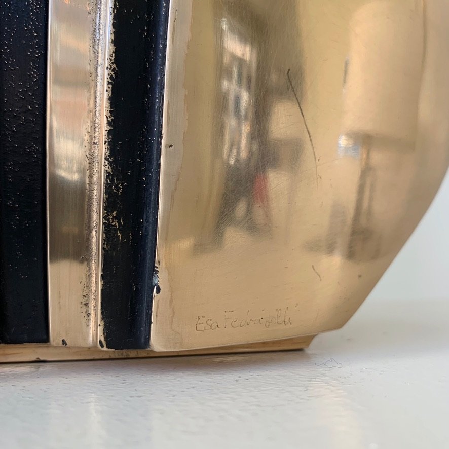 Lampe  en bronze signée Esa Fedrigolli, vers 1970, Italie-photo-7