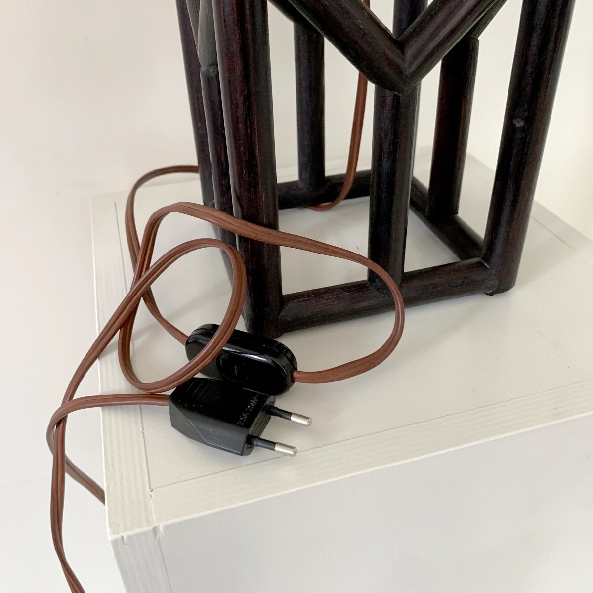 Paire de lampes de table en bambou du milieu du siècle dernier, vers 1970, Italie.-photo-1