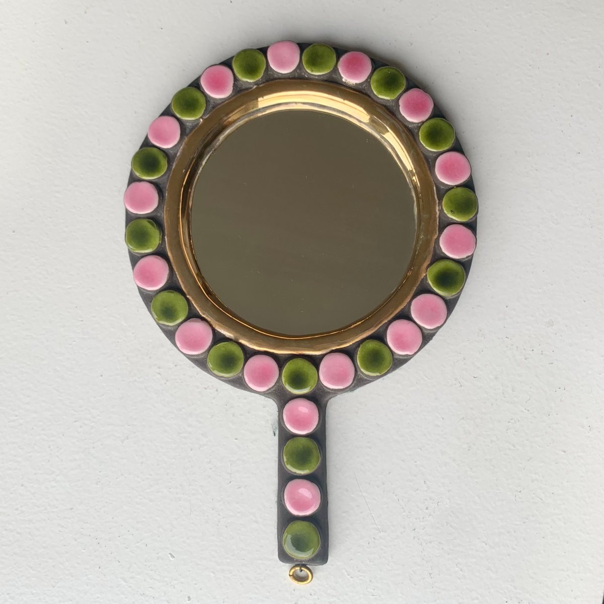 Mithé Espelt "cleo" Hand Mirror, Circa 1952, France.-photo-2