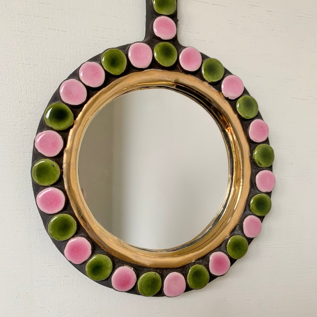 Mithé Espelt "cleo" Hand Mirror, Circa 1952, France.-photo-4