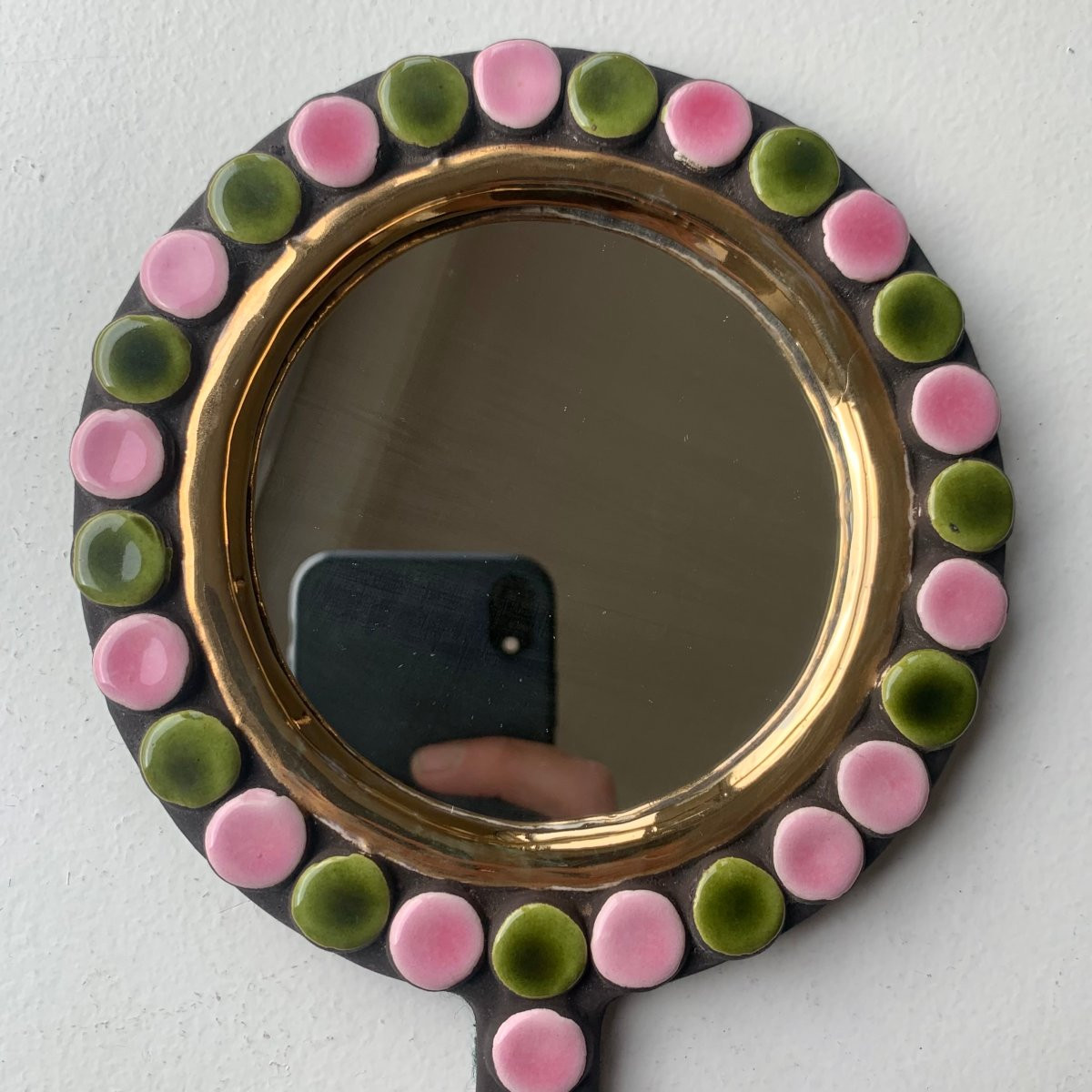 Mithé Espelt "cleo" Hand Mirror, Circa 1952, France.-photo-2