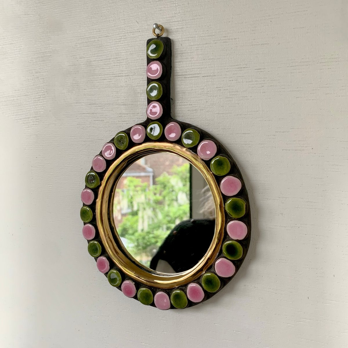 Mithé Espelt "cleo" Hand Mirror, Circa 1952, France.-photo-6