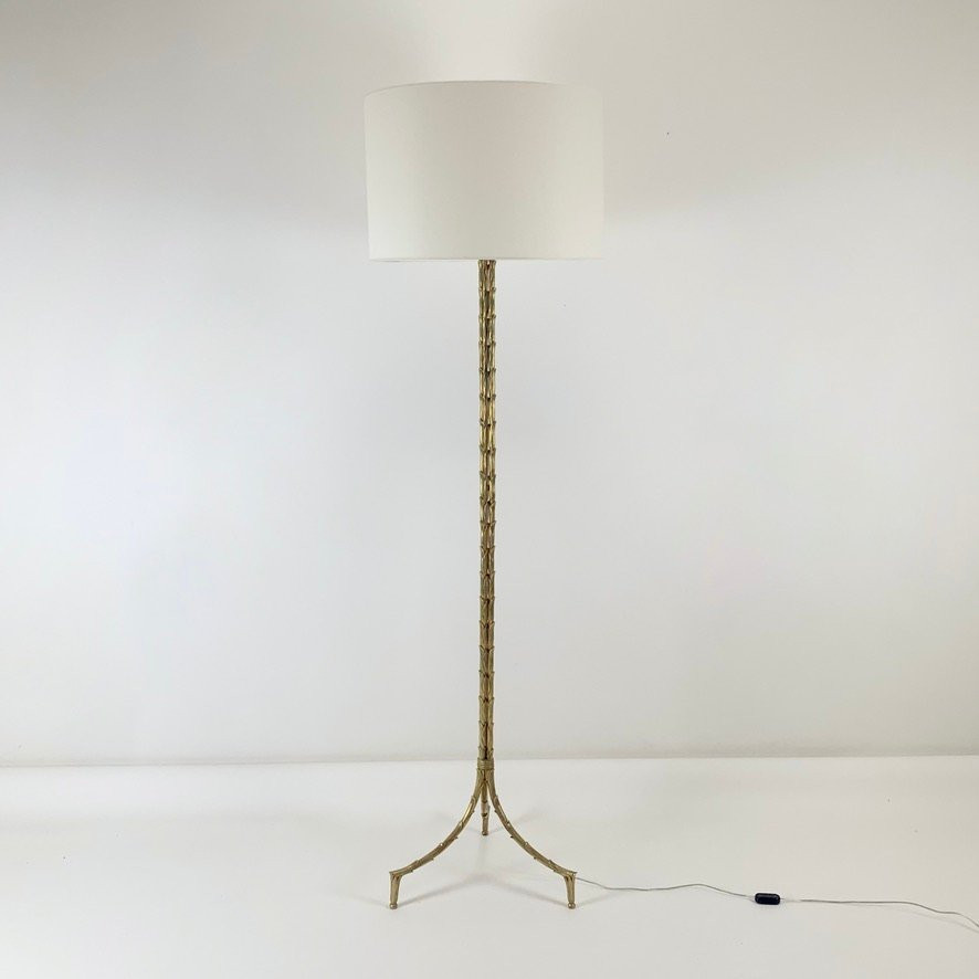 Lampadaire en bronze doré de la Maison Charles, vers 1950, France.-photo-2