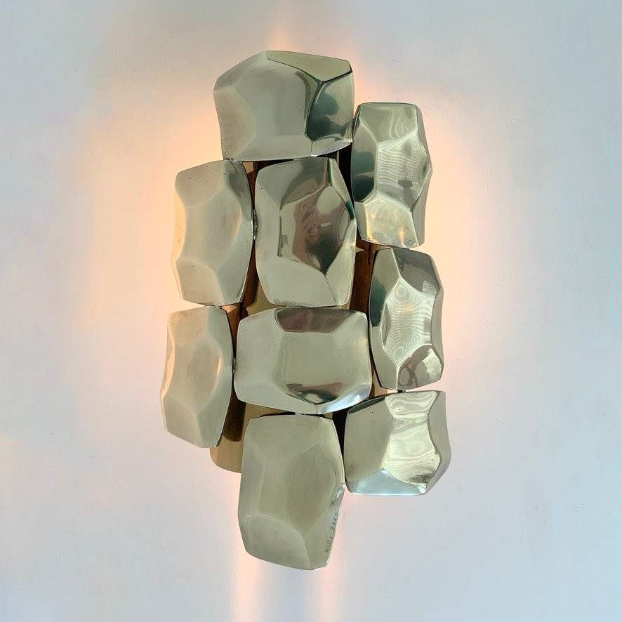 Applique en laiton signée Willy Daro, circa 1970, Belgique-photo-2