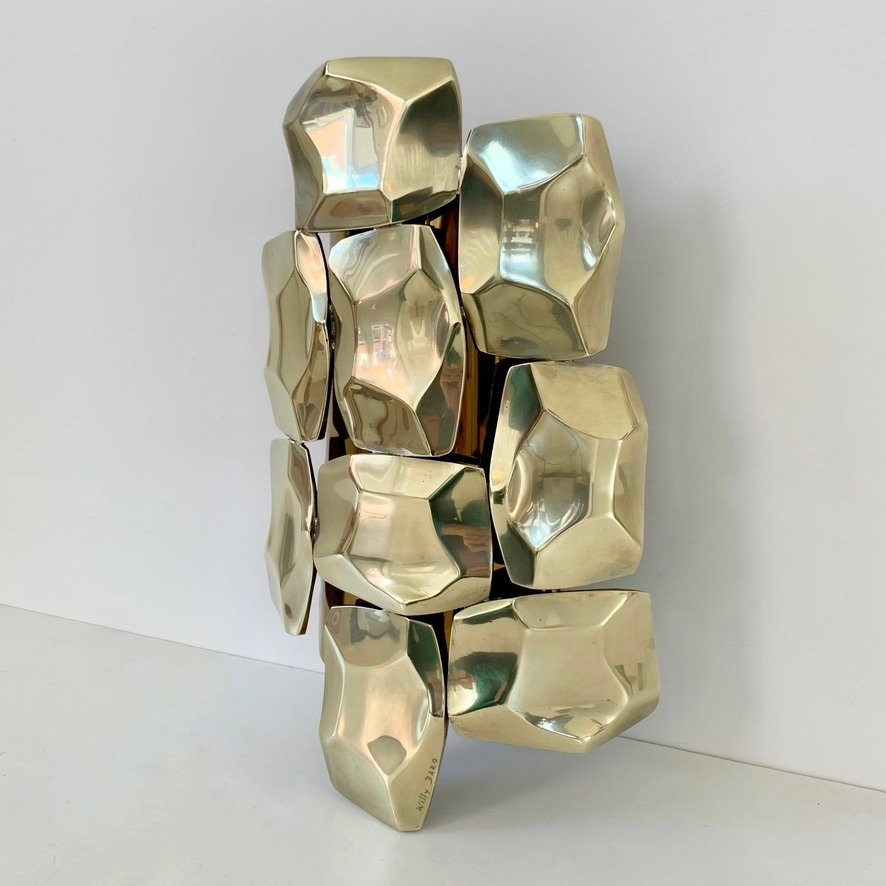 Applique en laiton signée Willy Daro, circa 1970, Belgique-photo-3