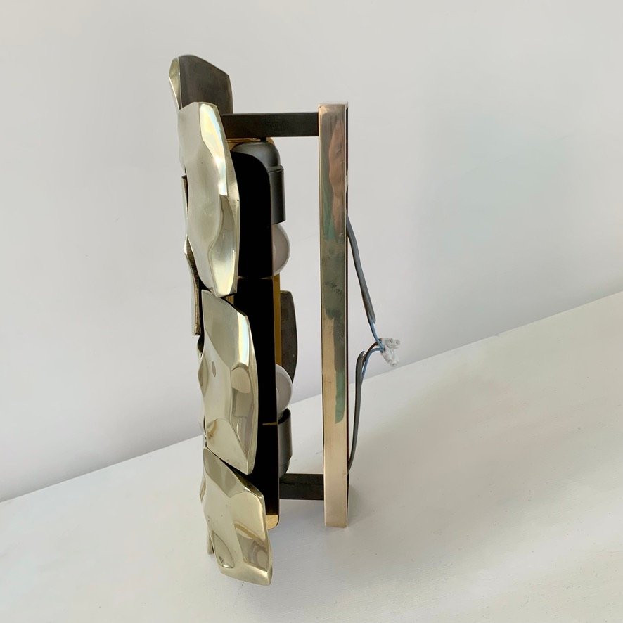 Applique en laiton signée Willy Daro, circa 1970, Belgique-photo-6