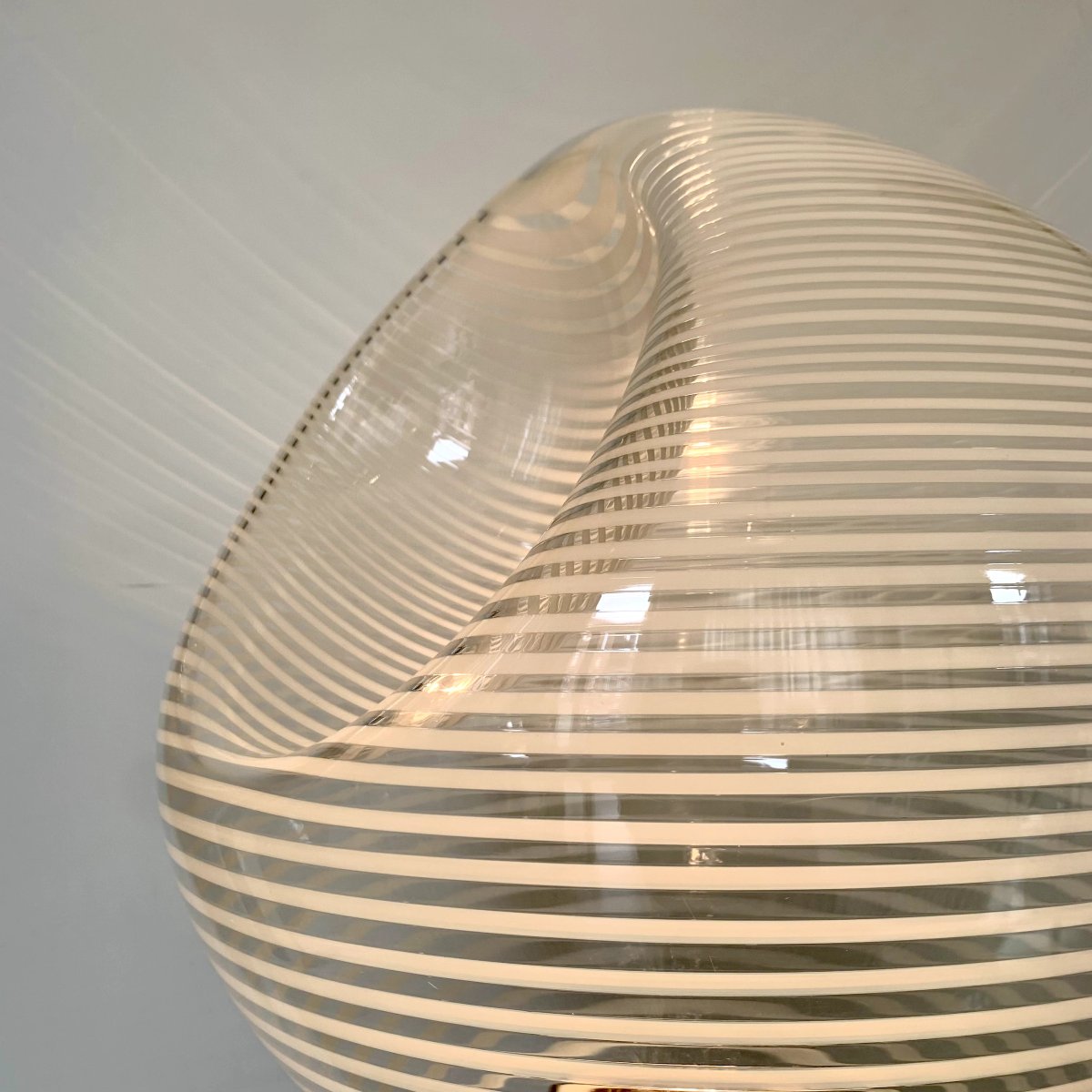 Striped Glass Table Lamp By Vistosi, Corba Model, Circa 1960, Italy.-photo-2