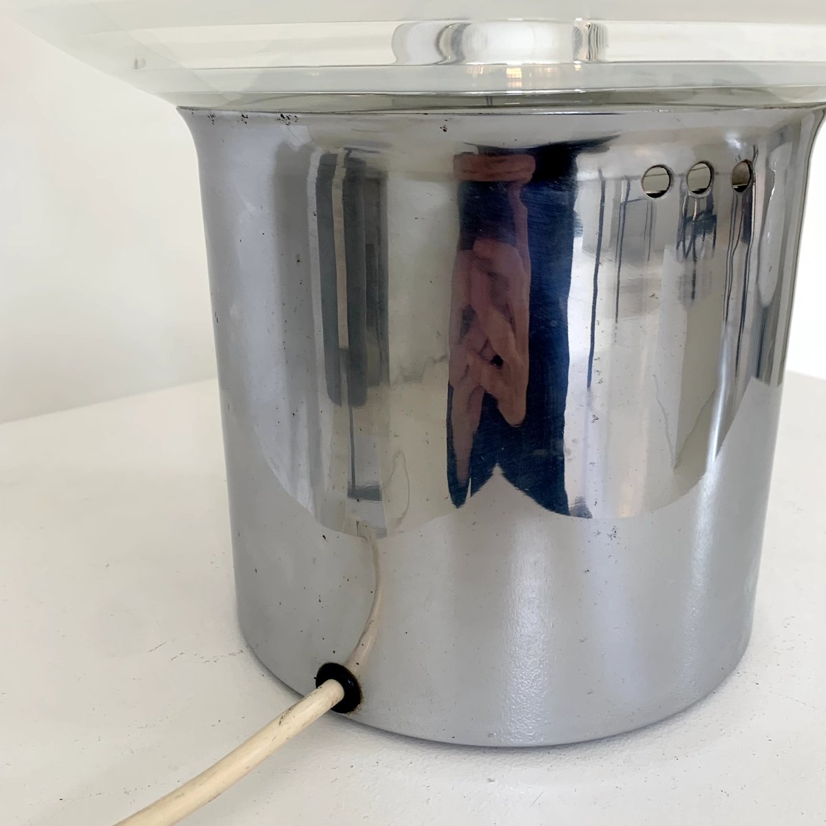 Striped Glass Table Lamp By Vistosi, Corba Model, Circa 1960, Italy.-photo-1