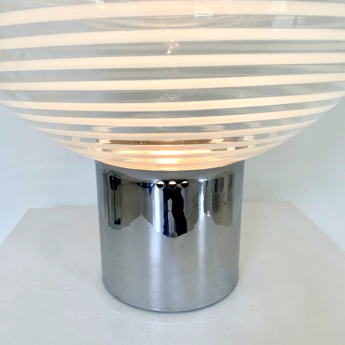 Striped Glass Table Lamp By Vistosi, Corba Model, Circa 1960, Italy.-photo-2