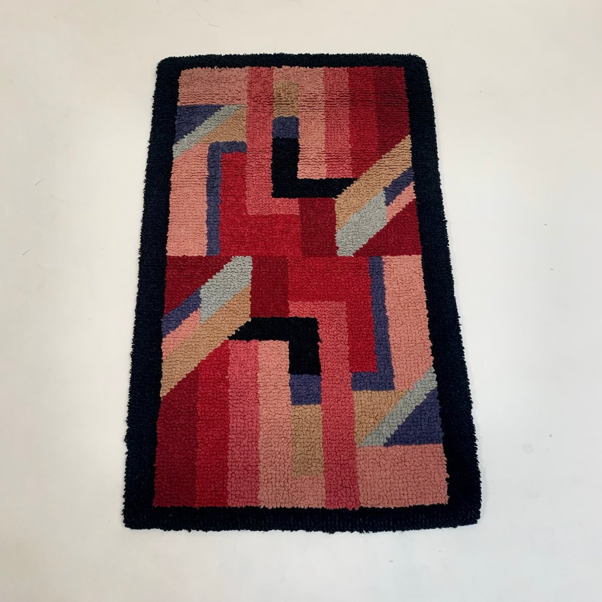 Small French Art Deco Rug In Hand-knotted Wool, Circa 1930-photo-3