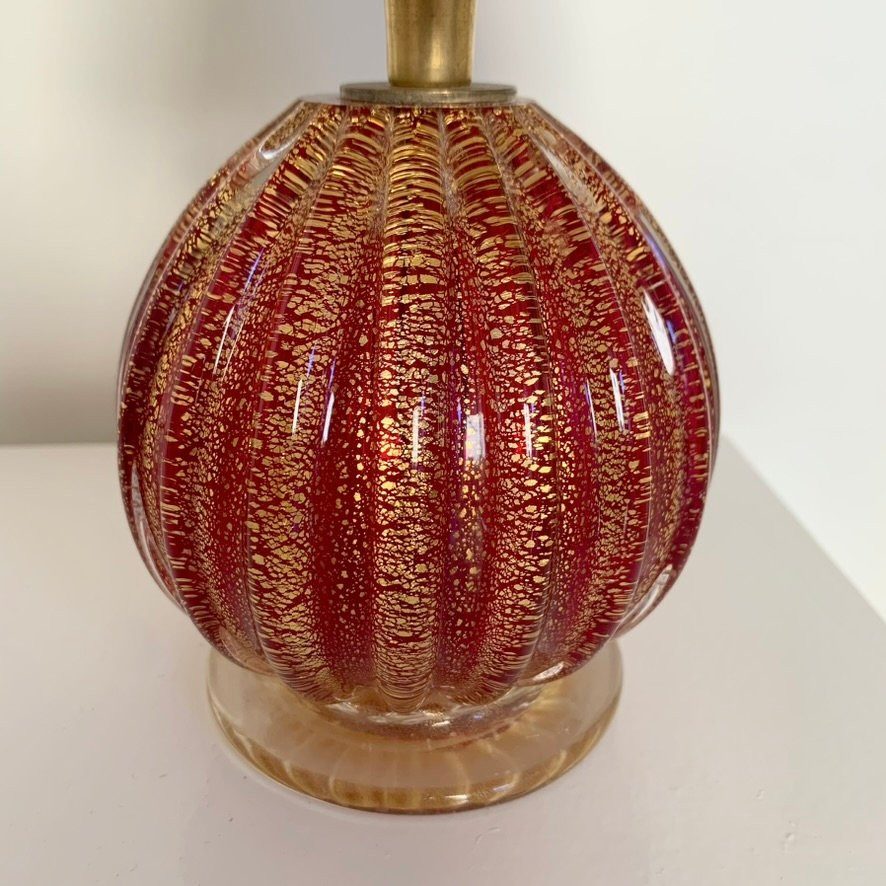 Pair Of Murano Glass Lamps Circa 1940, Italy.-photo-3