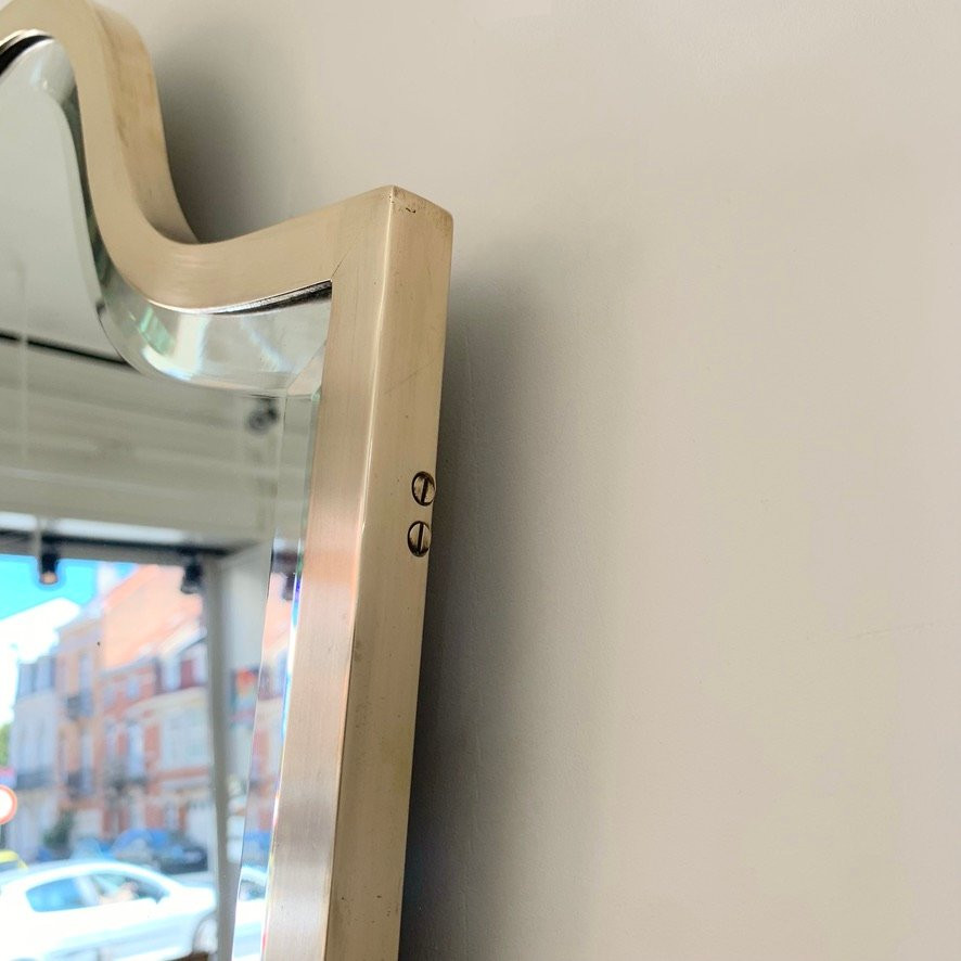 Miroir mural en laiton, vers1950, Italie.-photo-5