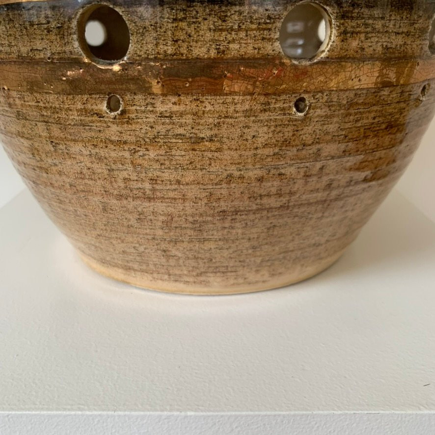 Lampe en céramique or de Georges Pelletier , vers 1970, France.-photo-5