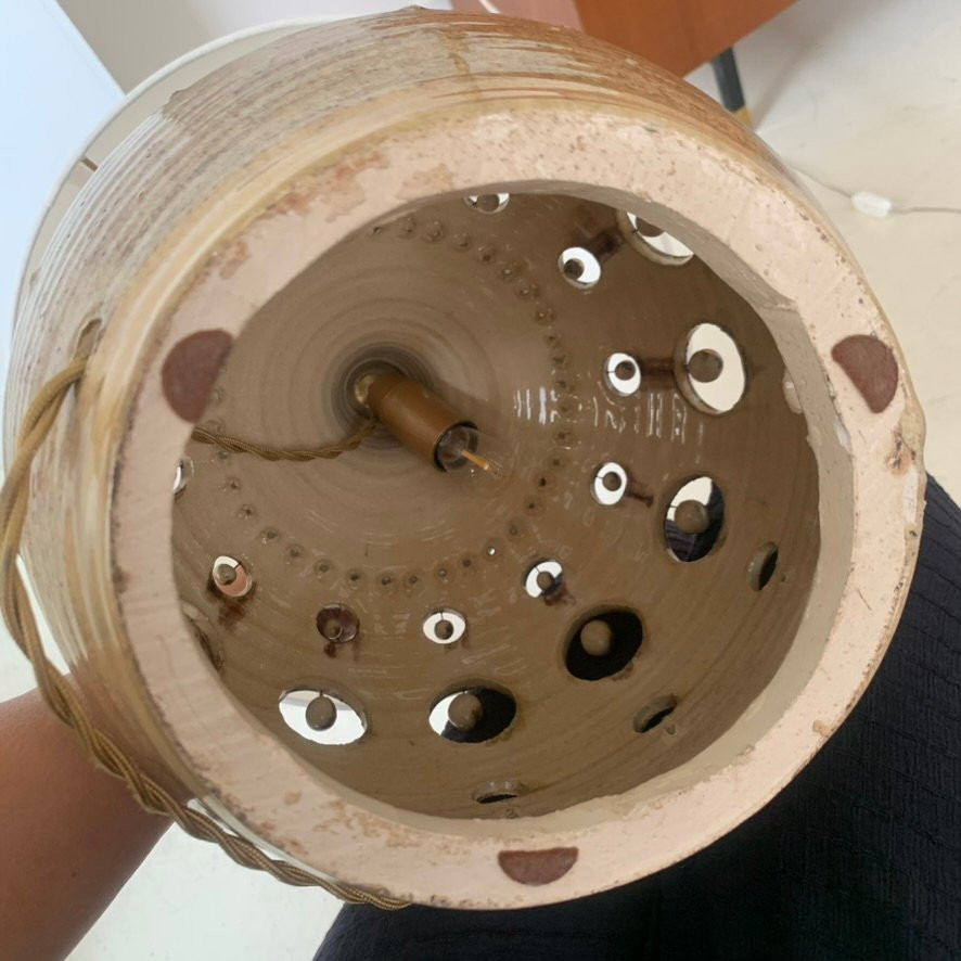 Lampe en céramique or de Georges Pelletier , vers 1970, France.-photo-6